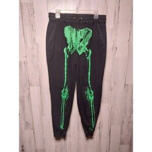 Hot Topic Men's Medium Green Skeleton Jogger Pants